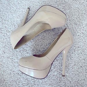 Nude pump heels